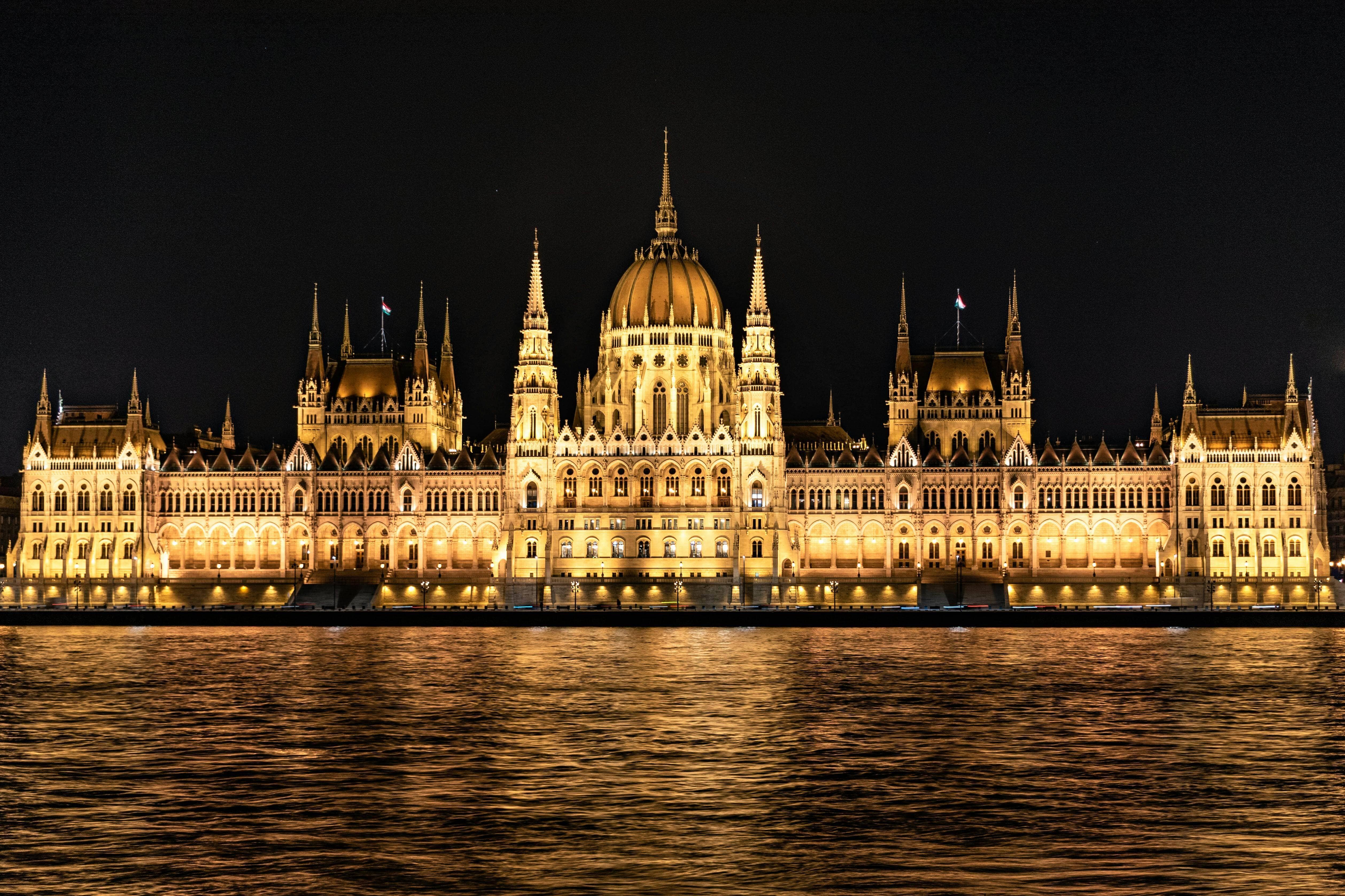 Hungarian parliament buildings on river