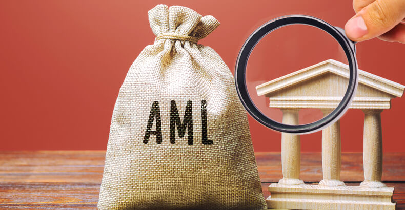 Image of 'AML' in a money sack bag.
